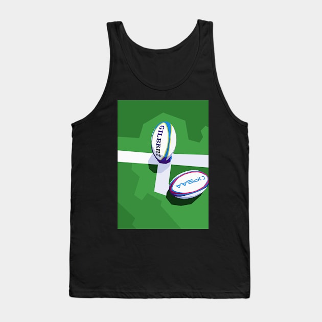 Rugby Ball Tank Top by Zet Art